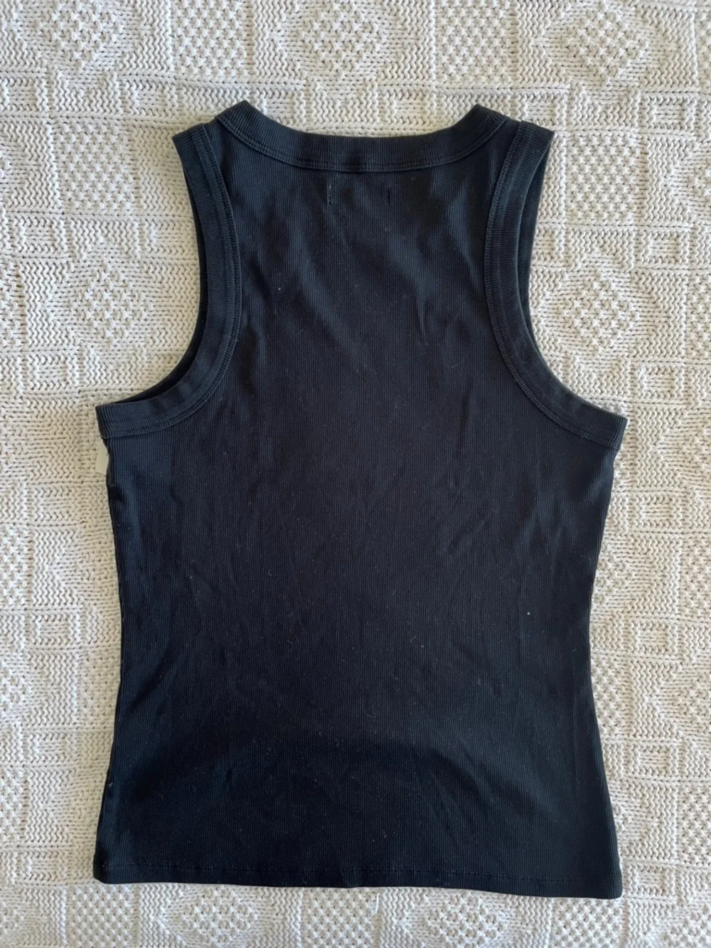Madewell Supima® Rib Cutaway Tank in True Black Sz M - Picture 9 of 10